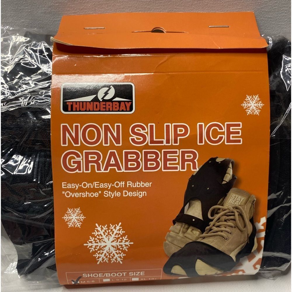 THUNDERBAY Med 6 Stud Ice Cleats Anti Slip Traction Snow Grips for Boots Shoes